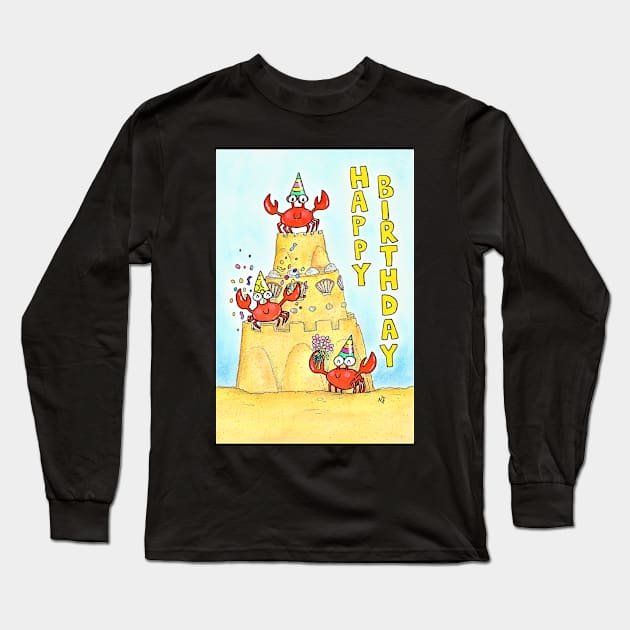 Red Crabs Birthday Long Sleeve T-Shirt by nicolejanes